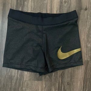 Black and gold Nike pro shorts size large